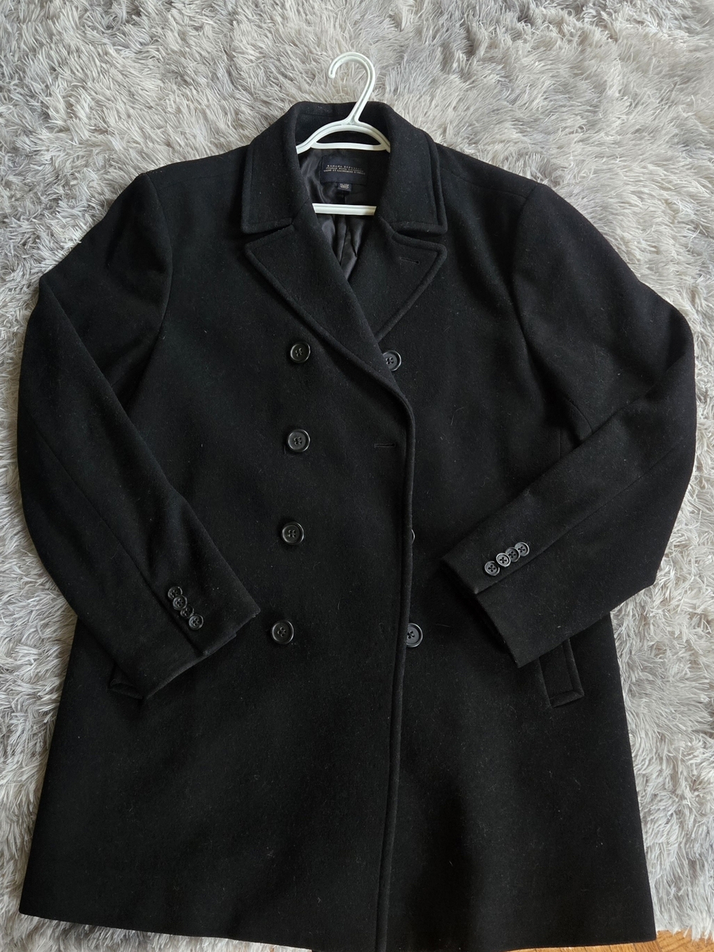 Banana Republic Black Double-Breasted Pea Coat